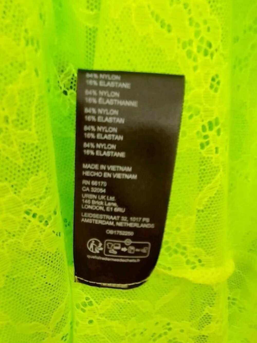 Urban Outfitters Connie Sheer Lace Maxi Dress Neon Green Size M NWT - Picture 10 of 10